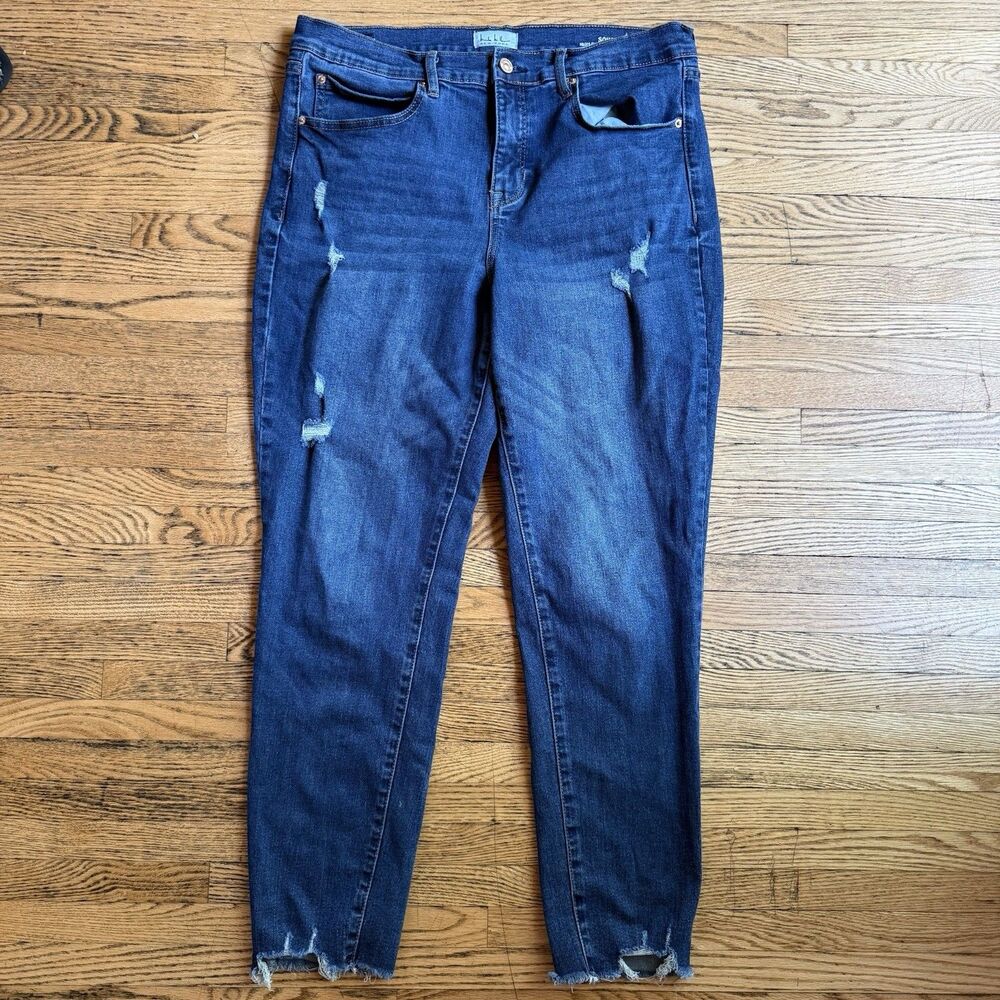 Nicole Miller SOHO High Rise Skinny Crop Jeans Women's 12 Dark Wash Summer Date